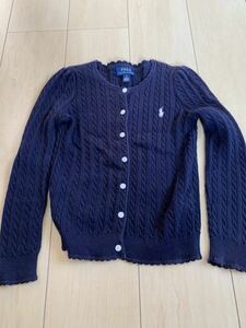 【中古品・美品】ラルフローレン　カーディガン　6才　ネイビー　紺色　ガールズ　女の子　子供服　RALPH LAUREN POLO