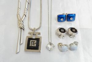 B114 MONET/grosse/BALMAIN他 ブランド ネックレス イヤリング 6点セット ヴィンテージ アクセサリー 大量 まとめて おまとめ まとめ売り