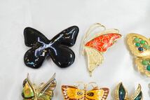 B259 蝶々 バタフライ 昆虫 ヴィンテージ ブローチ 10点セット アクセサリー アンティーク 大量 まとめて おまとめ まとめ売り 装飾品_画像2
