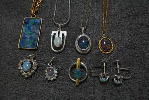 B937 オパール opal ヴィンテージ ネックレス ペンダント イヤリング 8点 アクセサリー カラーストーン 大量 まとめて おまとめ まとめ売り