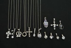 C37 CZ ジルコニア ネックレス ペンダント 14点セット アクセサリー 大量 まとめて おまとめ まとめ売り キュービックジルコニア 