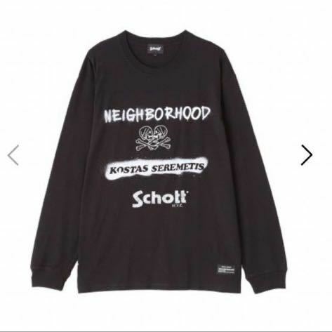 Neighborhood Schott LS T-SHIRT BLACK XL