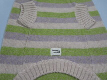 louis dog ルイスドッグ　XLサイズ　胴回り49㎝　My Sweater Stripe Pink Green 　カシミア混ニット　未使用　定価10200円_画像5