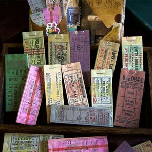 都市チケットシリーズ 12種600枚 素材紙 ヴィンテージ 票券風 スクラップブッキング ジャンクジャーナル コラージュ 20