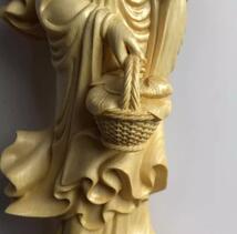 観音菩薩 仏像 仏像 置物 彫刻観音像 観音菩薩立像 彫刻木彫り仏教美術_画像6