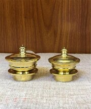 「密教 法具 寺院用仏具」洒水器、塗香器二器セット 真鍮製_画像1