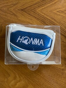 新品 未使用 本間ゴルフ HONMA ホンマ 本間 PUTTER COVER パター カバー BLUE WHITE 青 × 白 マレット型