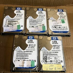 ( 1-4)WD 2.5インチHDD WD10JPVX 1TB SATA 5個セット 