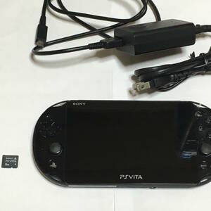 SONY PlayStation Vita ブラック PCH - 2000 + 充電器 + メモリーカード8GB