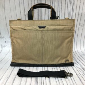 m001 F(100) Takeo Kikuchi 2way business bag tote bag shoulder with strap canvas beige TAKEO KIKUCHI document bag 