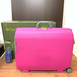 s001 C4 保管品 Samsonite サムソナイト スーツケース トランク Oyster HV オイスター 鍵無し ベルト付き ピンク キャスター劣化