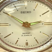 s001 A3.3 B.動作不明 SEIKO セイコー トラベル時計 置時計 REPEAT 2JEWELS 旅行 携帯用 手巻き式 アラーム付 クロック レッド 中古_画像8