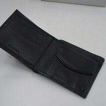 m002 D2 Calvin Klein カルバンクライン 二つ折り財布 ウォレット コンパクト 黒 ブラック キーリング付き メンズ_画像5