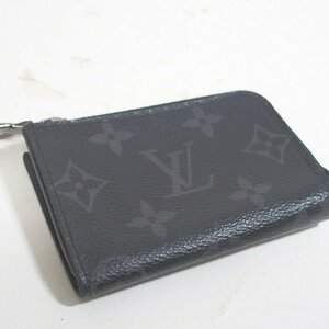 f002 Z4 1円～ 美品 LOUIS VUITTON ルイヴィトン コインケース LV モノグラム エクリプス M63536 ポルトモネ ジュール ブラック