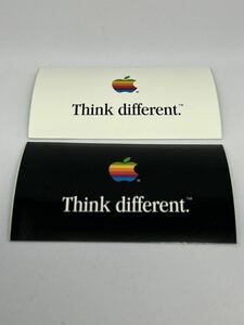 Apple（アップル）レインボーロゴ Think different ノベルティステッカー ※2枚セット（白と黒1枚ずつ）