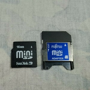 レトロ レア物 SANDISK miniSD SDアダプター付き　富士通　16MB