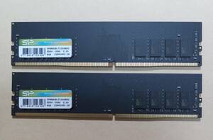 ME24-E【動作品】Silicon Power DDR4-2666 8GB×2枚 計16GB【送料無料】PC4-21300 デスクトップPC用 1.2V SP008GBLFU266B02