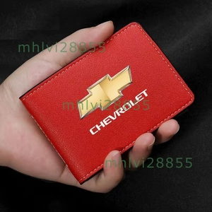 ★ Chevrolet Chevrolet ★ Red ★ Card Case License PU