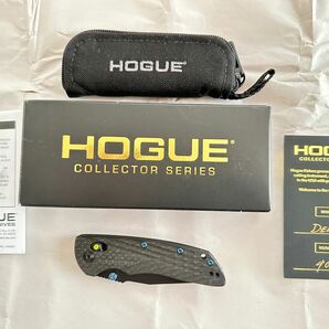 HOGUE DEKA Clip Point Knife Black Carbon CPM-20CV GREEN TRITIUM