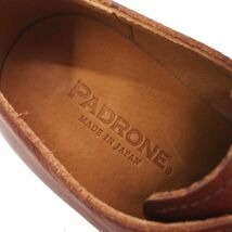 H04132 新品 PADRONE プレーントゥ レザーシューズ 【サイズ：40】 キャメル DERBY PLAIN TOE SHOES パドローネ_画像4