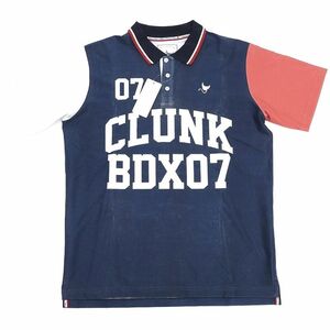 K04198A2 未使用品 CLUNK/カレッジロゴ S/S ポロシャツ 【サイズ：L】 ホワイト/ネイビー/レッド ゴルフウェア クランク