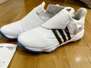 送料無料 adidas アディダス TOUR360 22 BOA ホワイト/ブルー 25.5cm ツアー360 ボア