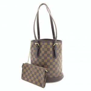 LOUIS VUITTON ルイヴィトン N42240 ダミエ マレ レディース トートバッグ バケツタイプ ブラウン ポーチ付き 廃盤品 管理RT35092