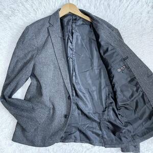 【希少XLサイズ】ザベーシック　MICHEL KLEIN homme(ミッシェルクランオム) テーラードジャケット アンコン ヘリンボーン グレー 51