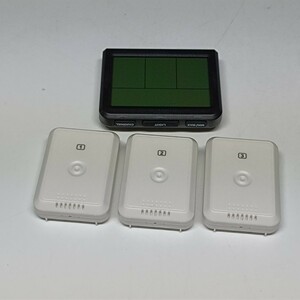 ORIA デジタル温湿度計 外気温度計 ワイヤレス 温度湿度計 室内 室外 三つセンサー 高精度 LCD大画面 黒 y1101-1