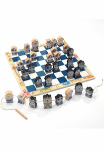 チェスセット アニメーション 木製風 国際将棋 おもちゃ 子ども