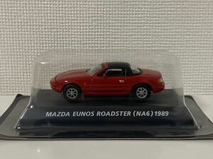  Konami 1/64 Mazda Eunos Roadster na6 1989 red KONAMI MAZDA EUNOS ROADSTAR