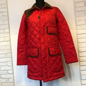 ポロラルフローレン 中綿コート ロング 赤 サイズ7 POLO Ralph Lauren アウター キルティングジャケット