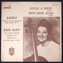 Lucille A. Greco Barber Cello Sonata OP.6 US盤 ORS7297 クラシック_画像1