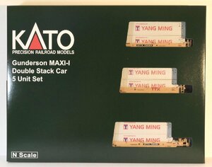 亜鉄社新品★ホビセンKATO 106-6212 Gunderson MAXI-I Double Stack Car TTX New Logo #759364 with Yang Ming 連接コンテナ貨車5輌