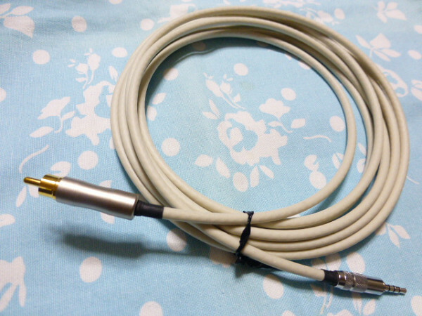 3.5mm4極 ( ロジウムメッキ Fiio ) → RCA (オス) 同軸 デジタル ケーブル BELDEN 1506A 400cm 長め ibasso DX300MAX DX160 Hugo 超高品質