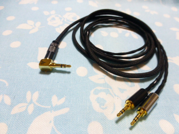 OLLO Audio S4X HiFiMAN HE-400i HE-560 等 ケーブル MOGAMI 2944 3.5mm3極 L字コネクタ ( 2.5mm4極 カスタム対応可 2.5mm 3極 ステレオ×2