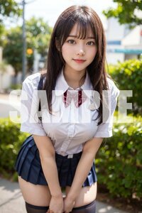 661【A4 高画質・高品質】ポスター アート AI美女 AI美少女 セクシー かわいい グラビア JK 制服 コスプレ 光沢用紙