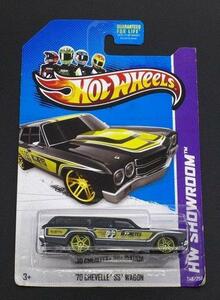 ★未開封 HOT WHEELS '70 CHEVELLE SS WAGON MOONEYES★356 ブラック シェベル SS ムーンアイズ USカード ホットウィール 2013 HW SHOWROOM