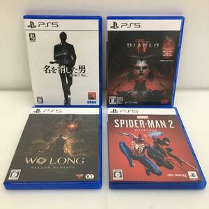 No.1166 ★1円～【PS5】PlayStation5 ソフト4本 「龍が如く7 外伝 名を消した男/ディアブロ/Wo Long/スパイダーマン2」 中古品