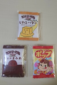 お菓子シリーズ フラットミニポーチ 3点セット ポップキャンディ・チョコまみれ・じわるバター カントリーマアム 新品タグ付き 