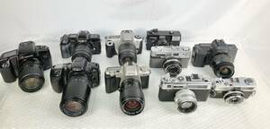 1124E【中古】一眼レフカメラ 10個 まとめ ▲CANON/キャノン/EOS100/MINOLTA/ミノルタ/PENTAX MZ-10/YASHICA/KONICA C35/KYOCERA/人気