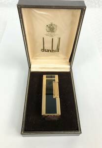 1116E【中古】Dunhill ダンヒル ガスライター ローラー ゴールド ブラック US.RE 24163 PATENED ▲金/黒/喫煙具/人気/今回限りの出品