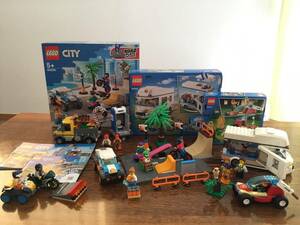 LEGO CITY レゴシティまとめ５種セット　ロードプレート　スケボー　キャンピングカー　お仕事トラック　スタンド　フクロウ　正規品