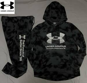 新品 2XL アンダーアーマー 黒 ブラック グレー スウェット 薄手軽量 上下 カモフラ underarmour パーカー フード ジョガーパンツ 正規品3L