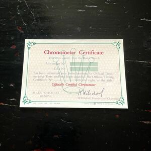 ② ROLEX ロレックス 1950年代 クロノメーター 証明書 検 保証書 Chronometer certificate ギャランティ Guarantee 6538 6534 5508 5506