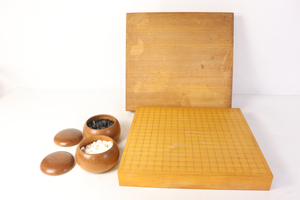 【ト足】 囲碁盤 碁石 約10mm セット 卓上碁盤　時代物 CEZ01CAA6T