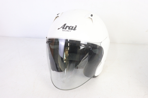 【ト足】 Arai アライ ヘルメット ジェット Mサイズ オートバイ バイク ホワイト CC178CAA3R