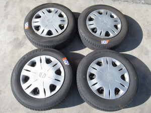 DUNLOP LE MANS Vダンロップ ルマン5 155/65R14 21年5週 / HONDA 純正ホイール カバー 4本セット 埼玉県加須市保管 4個口 管理5X1127B