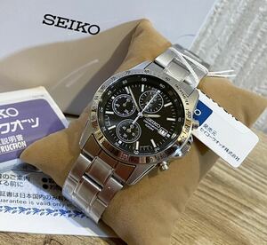 新品保管品 SEIKO CHRONOGRAPH セイコー クロノグラフ メンズ腕時計 セイコーウォッチ 正規流通品 送料無料 SND367P1 ブラック