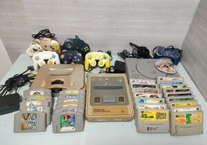 Nintendo スーパーファミコン ニンテンドー64 PlayStation GAMECUBE 本体 ソフト28本 コントローラー通電確認済み 現状品 ジャンクとして